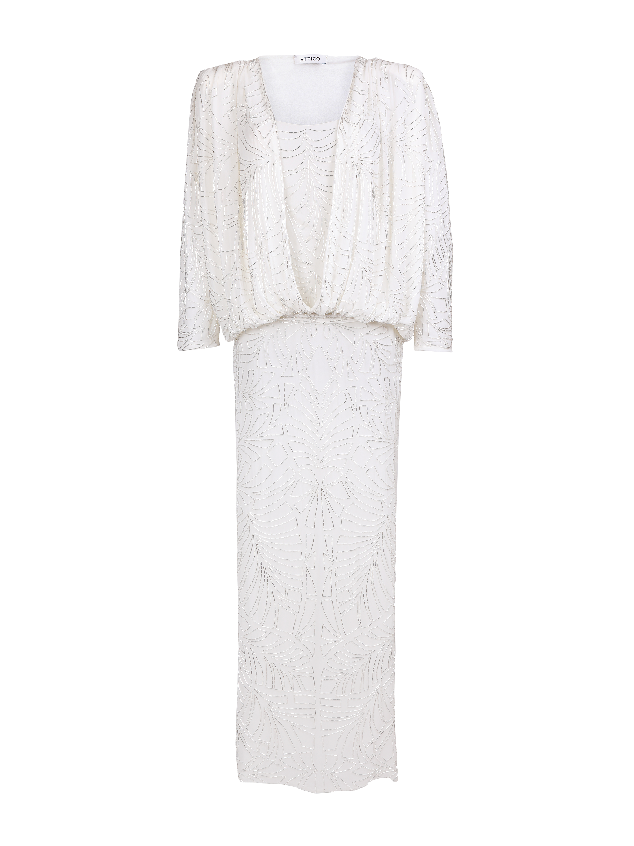 Embroidered White Georgette Dress With ...